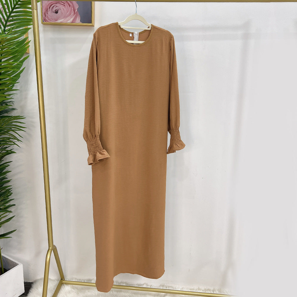 LR591 AliExpress Amazon Middle East Dubai Turkey Solid Color Plus Size Women's Dress