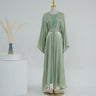 Light green cardigan + LR593 inner wear + HJ915 headscarf