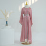 Pink cardigan + LR593 inner wear + HJ915 headscarf