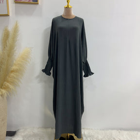 LR616 Middle East Dubai Turkish solid color Tiktok bat style dress - MinYang Fashion Apparel Accessory Manufacturer