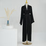 black cardigan + headscarf