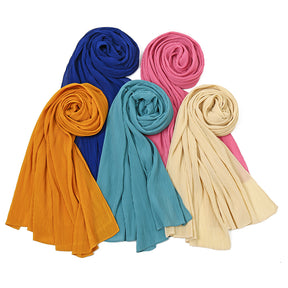 YW32 solid color pleated chiffon hijab