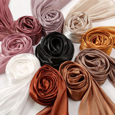 VS780   Solid color shiny silk headscarf