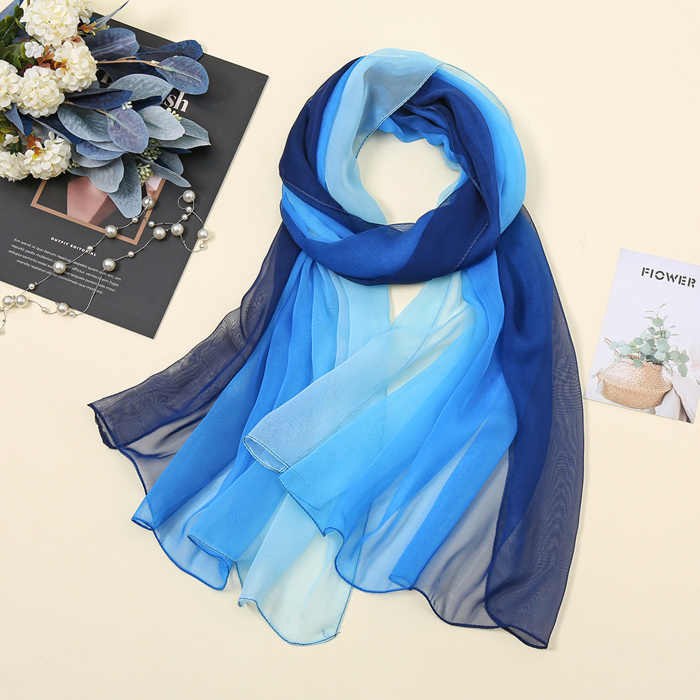 QQ004 georgette gradient color hijab scarf