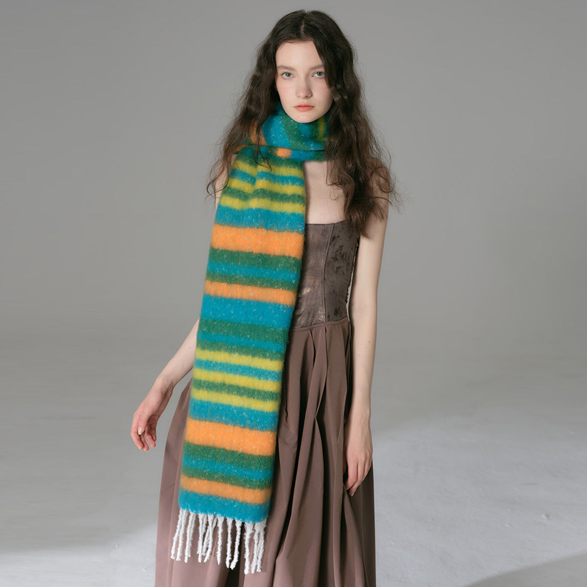 TLQHZZ-082 color stripe winter scarf