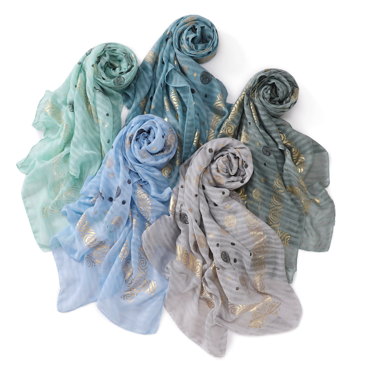 B1  Simple gold stamped scarf