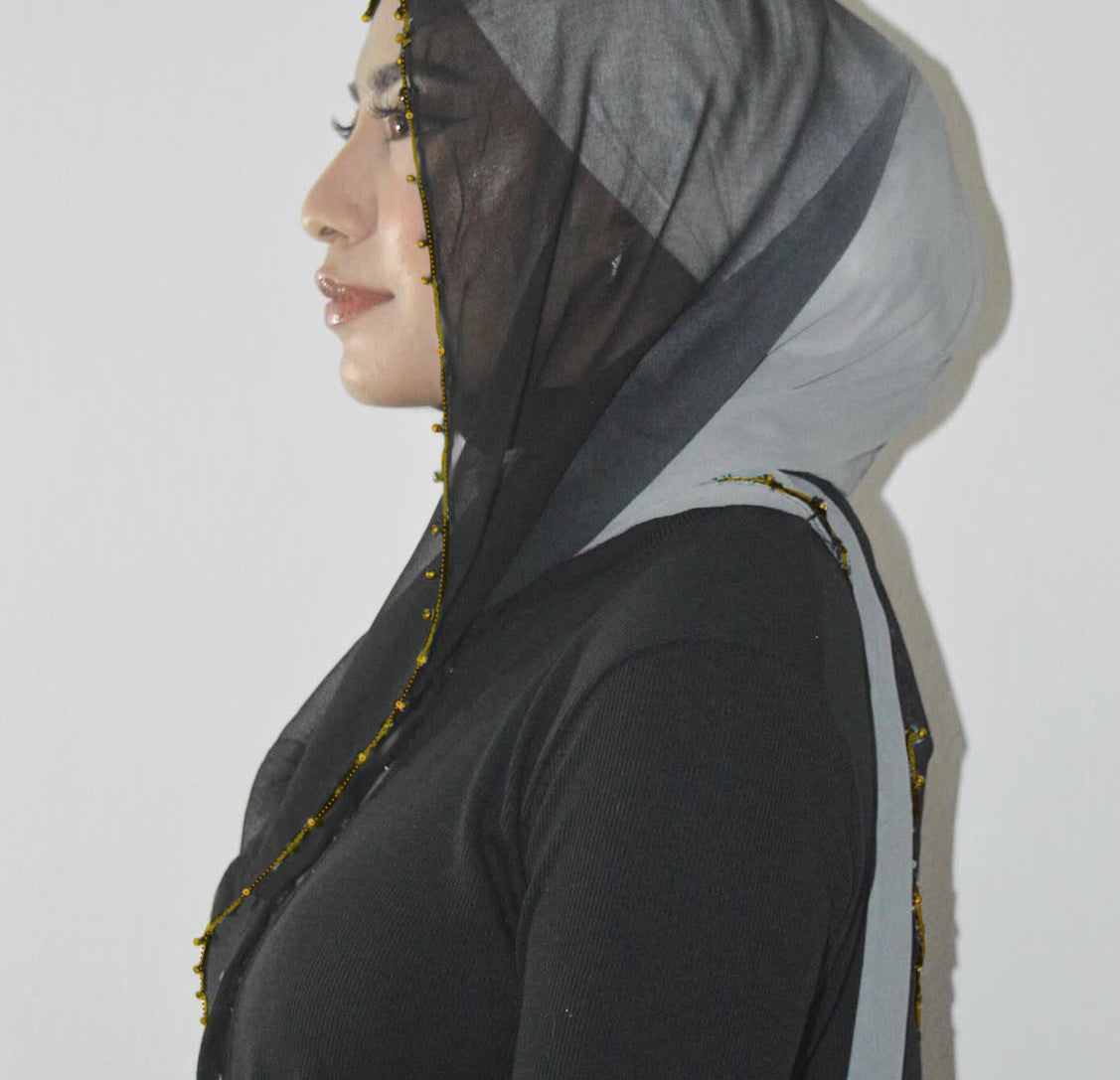 WJ055 Diamond Chiffon Omber Modal Hijab
