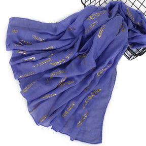 VS144 plain Gold stamping Ear of wheat hijab scarf