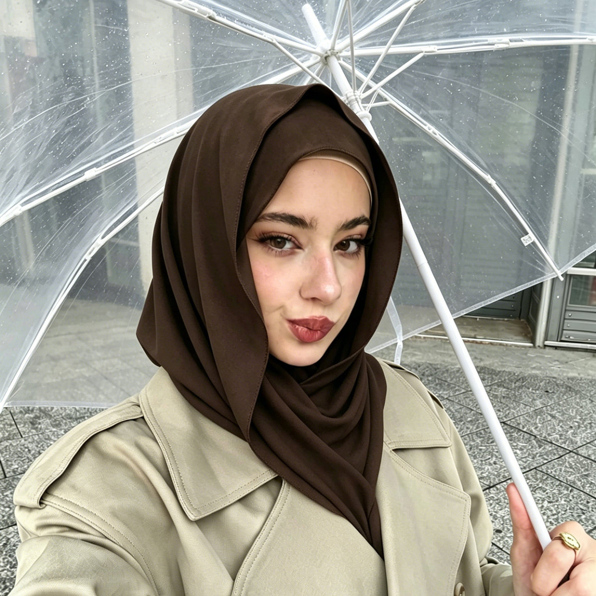 MSL262  Plain Double-Layer Chiffon Cover Hijab