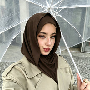 MSL262  Plain Double-Layer Chiffon Cover Hijab