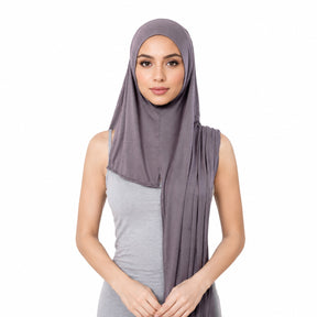 GRD14  Plain Asymmetric Mercerized Cotton Jersey Wrap Hijab