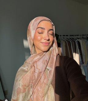 JBWJ001  Soft Modal Watercolor Printed Double-Sided Ethnic Long Hijab