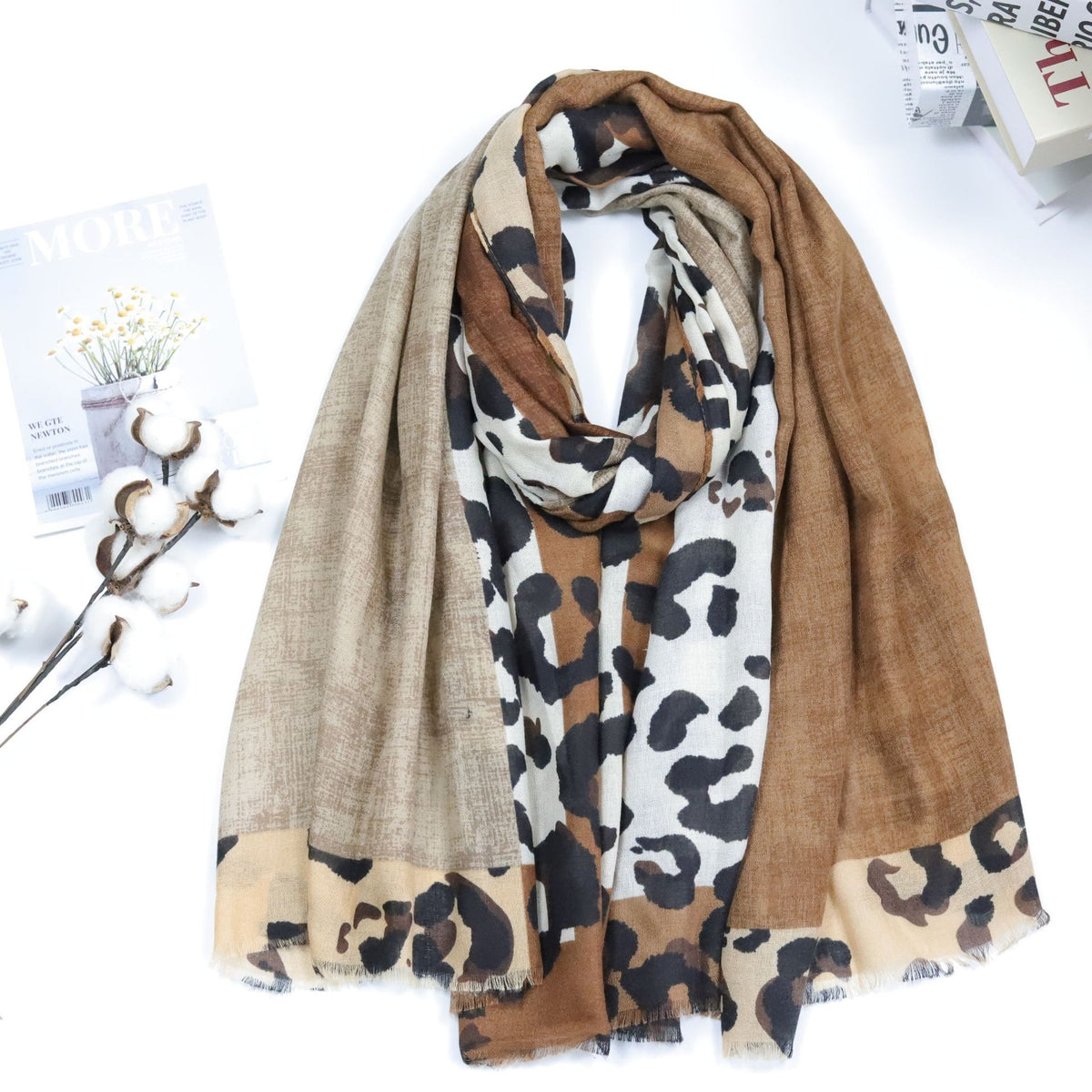 JY2165 leopard print printed scarf