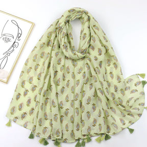 JY230502 Thorns flower printed voile scarf