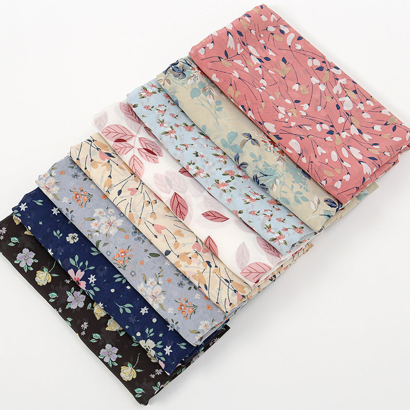 YW233 printed flowers chiffon hijab