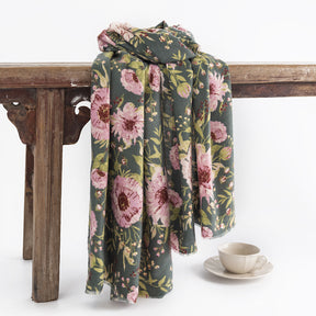 FH23-5414 Flower printed winter scarf