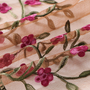 VE154  Nylon Embroidered Breathable Lightweight Hijab