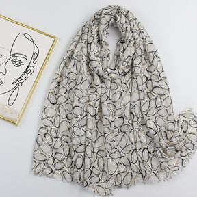 JY230314 The Circle hot stamping printed scarf