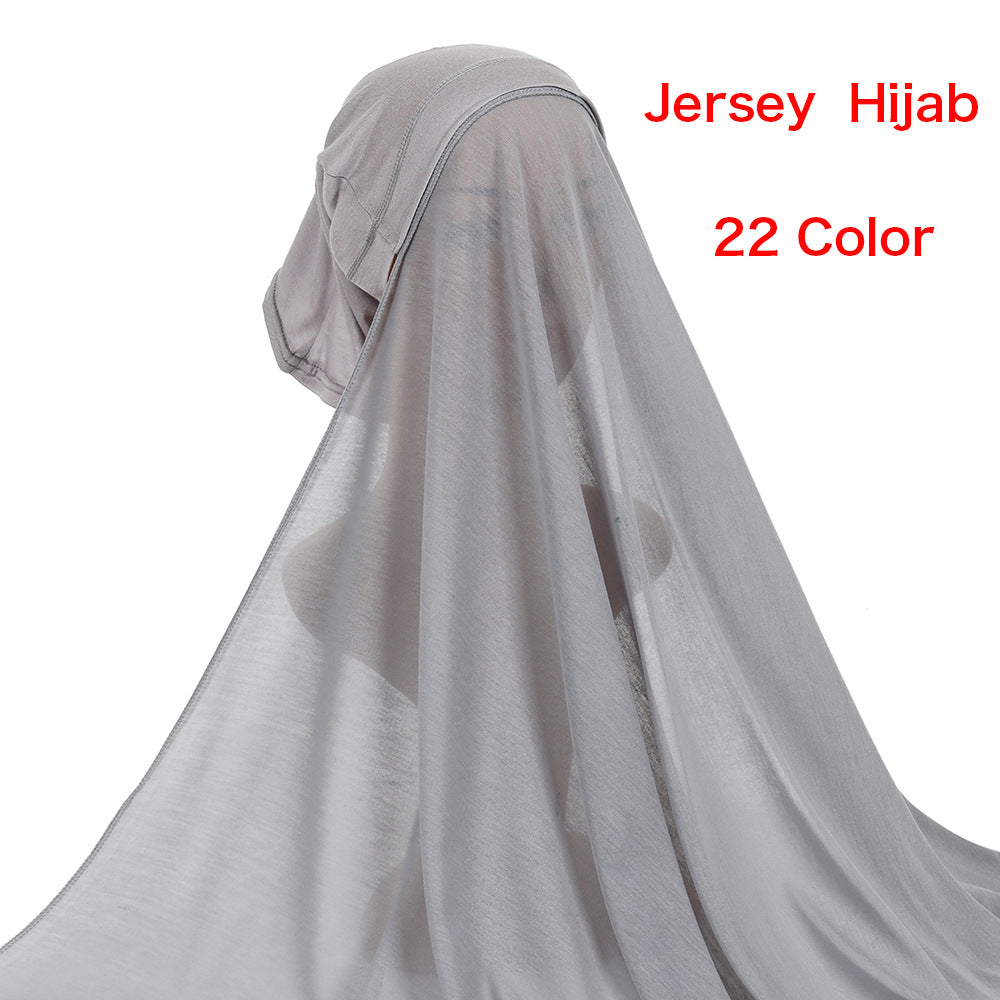 YW180 jersey hijab with undercap plain instant set