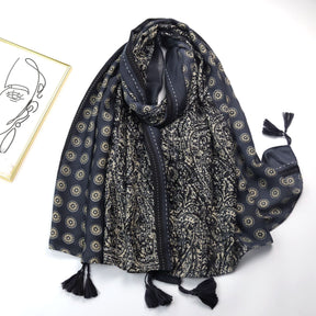 JY220912 Cashew flowers printed scarf