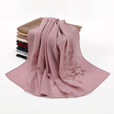 YW276 premium Embroidery hot rhinestone chiffon hijab scarf