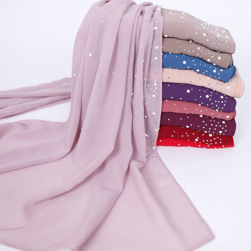 YW98 pearl chiffon hijab