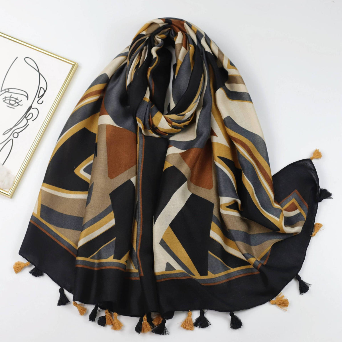 JY230611 printed scarf