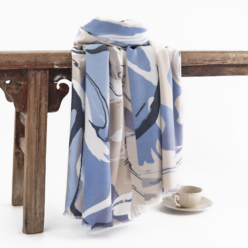 FH23-5416 printed winter scarf