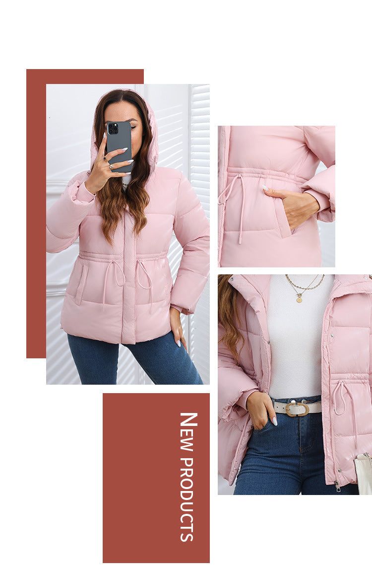 WAN827  Women's Petite Slim Winter Hooded Cotton-Padded Jacket