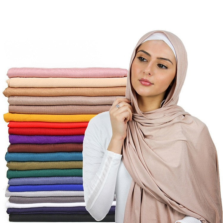 JBJERSEY  Plain Mercerized Cotton Soft Skin Friendly Scarf