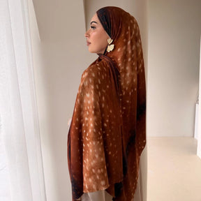 JB099  125GSM Watercolor Marble Mercerized Cotton Double-Sided Print Jersey Hijab
