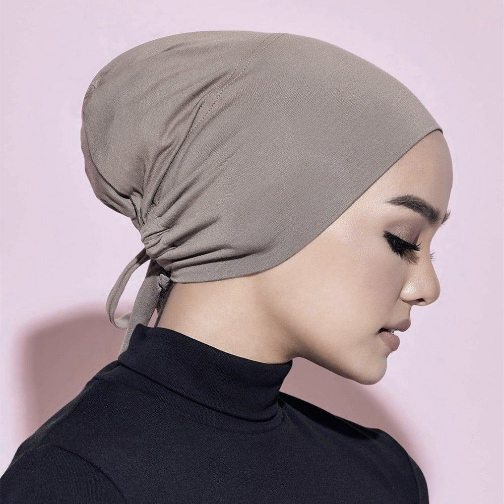 BD-01  Adjustable mercerized cotton jersey strap Muslim hat bottom cap