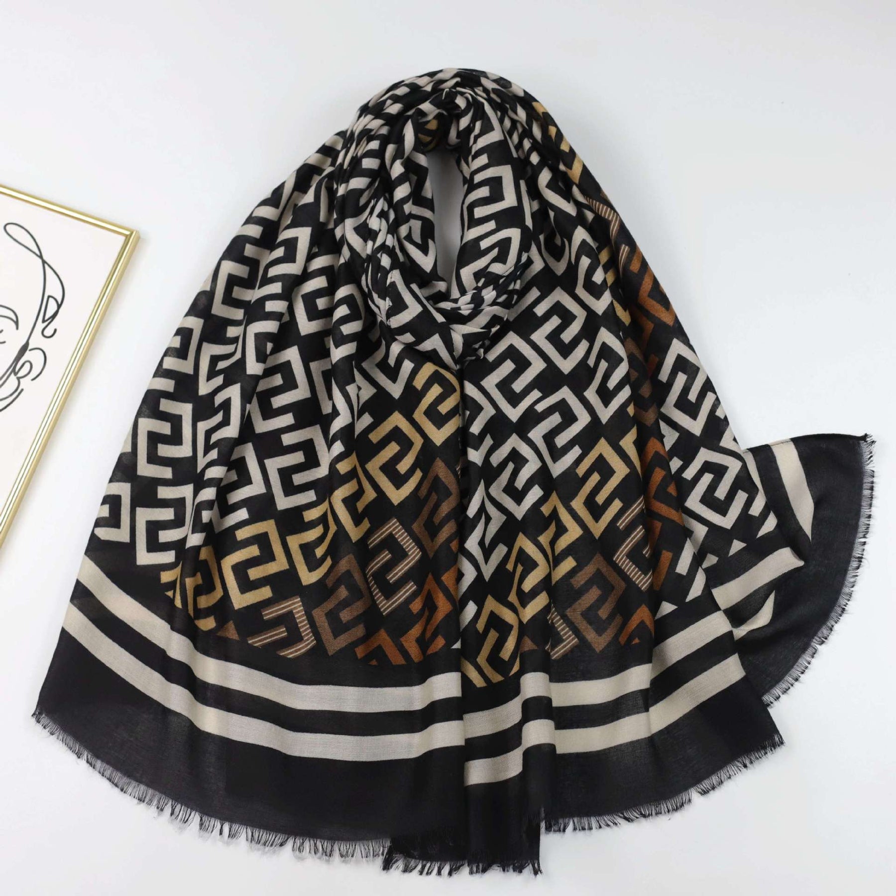 JY230615 printed scarf