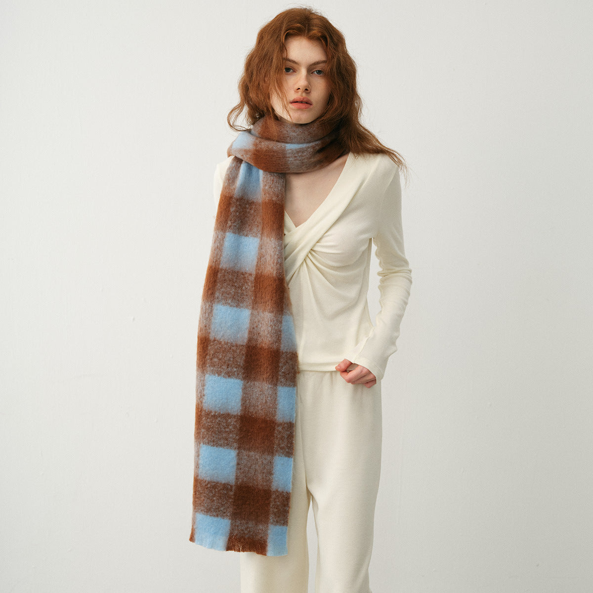 TLQHZZ-112 Checkerboard grid winter scarf