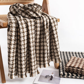 FH23-5420 Houndstooth thick winter scarf