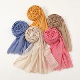 VS534 golden silk thread plain hijab