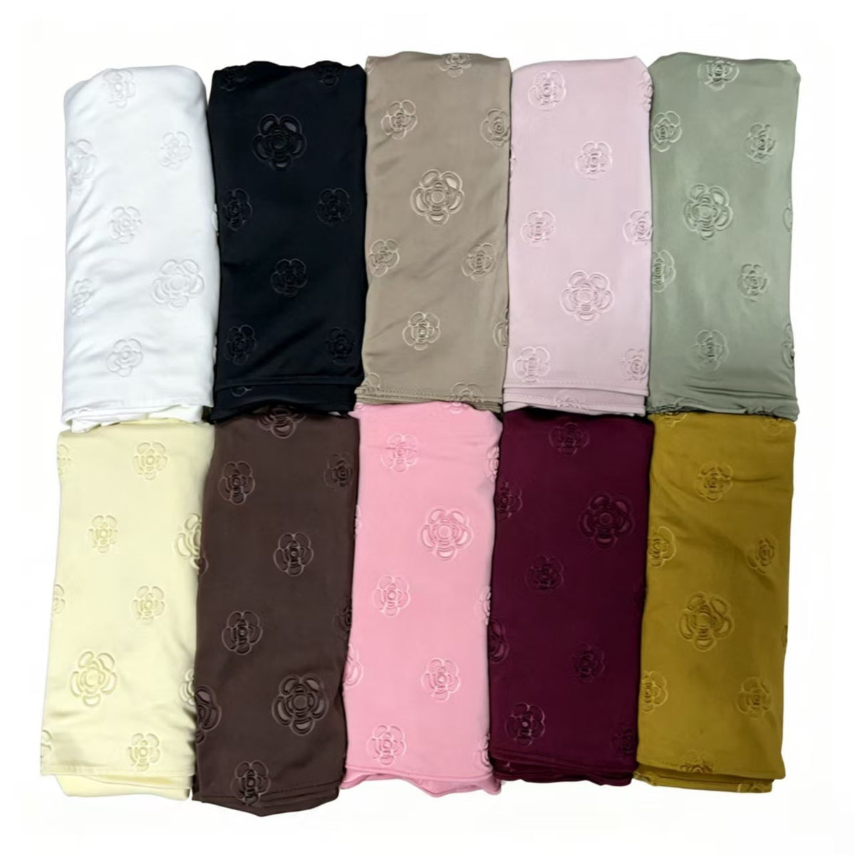 JBYH01  Plain Soft Versatile Liquid Jersey Embossed Hijab