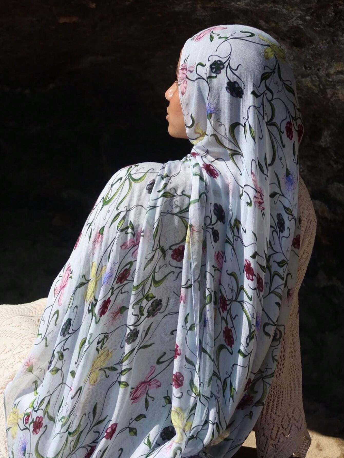 MYM20 Modal floral print hijab/scarf