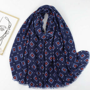 JY230802 printed lattice scarf