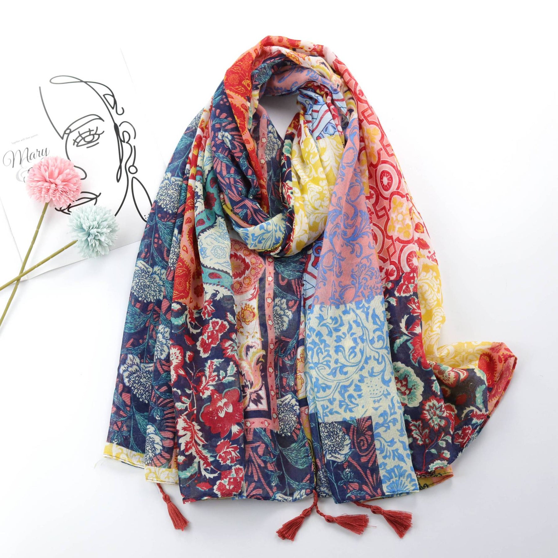 JY220301 ethnic style printed Encryption voile scarf