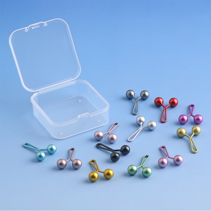 C-1088  Boxed shiny metal paint bead clip - 12 pieces per box