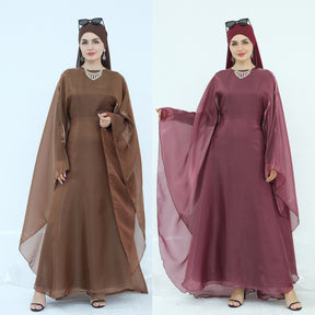 LR943+LR944  Plain elegant dress + inner + hijab set