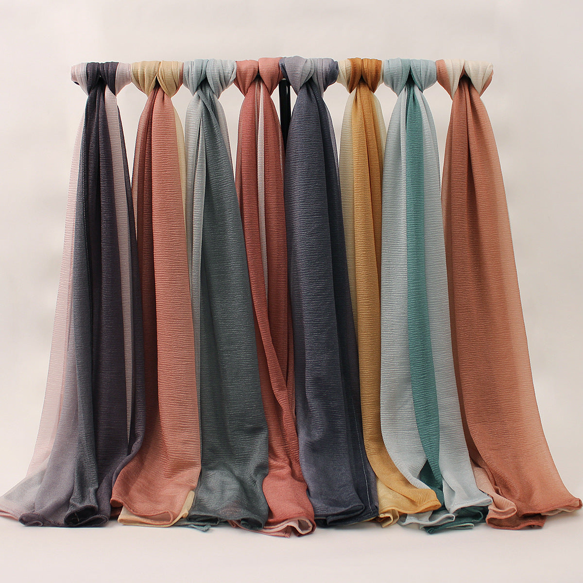 Z0A70004  Mercerized cotton colorblock thin hijab