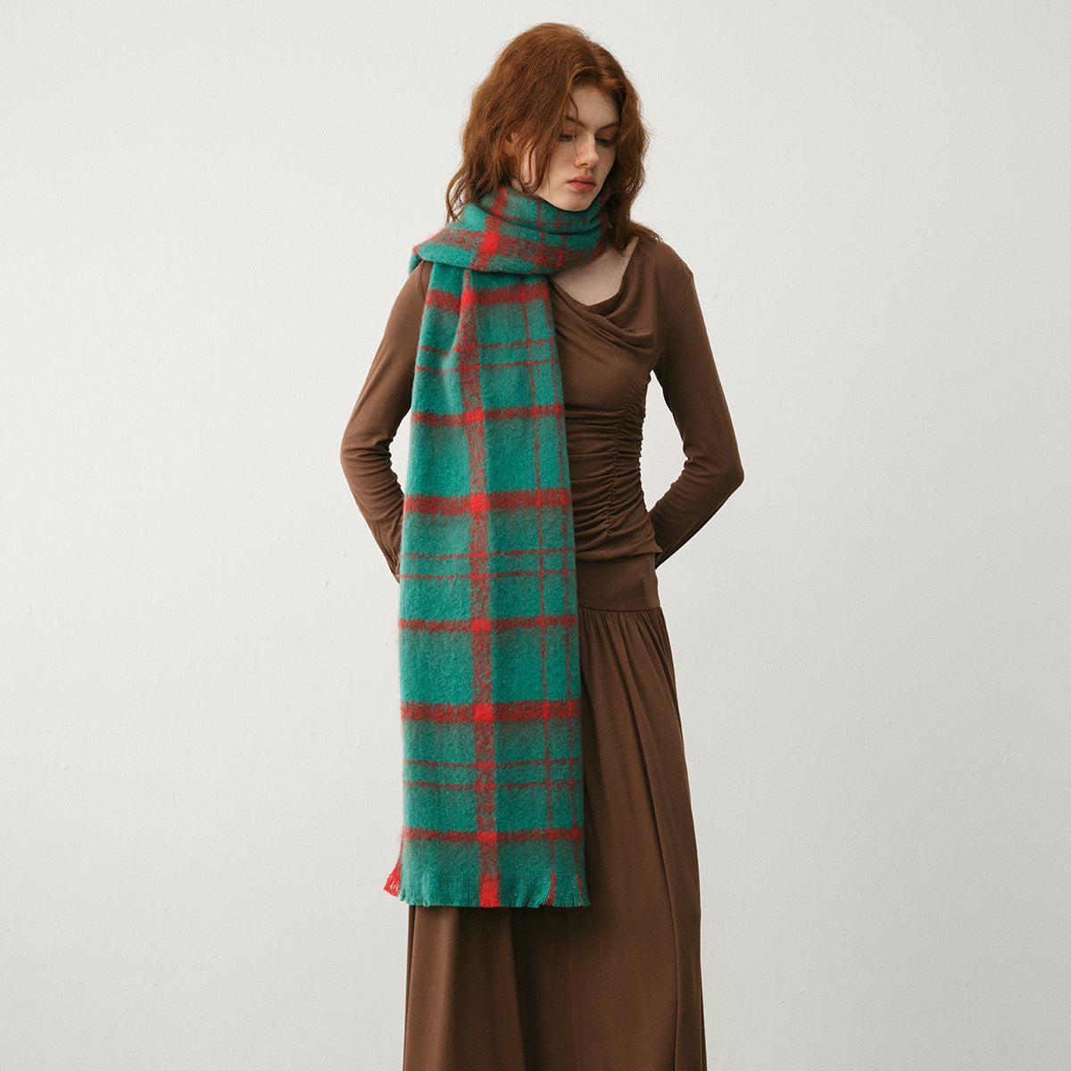 TLQHZZ-114 plaid winter scarf