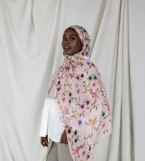 MY101  Modal floral hijab