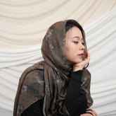 BF007  Polyester-cotton tie-dye watercolor hijab