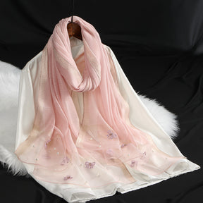 MZ070,71,72  Organza Pearl-Studded Women’s Sun Protection Scarf