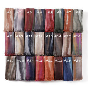 YZ331  Gradient Viscose Crinkle Long Hijab Lightweight Breathable