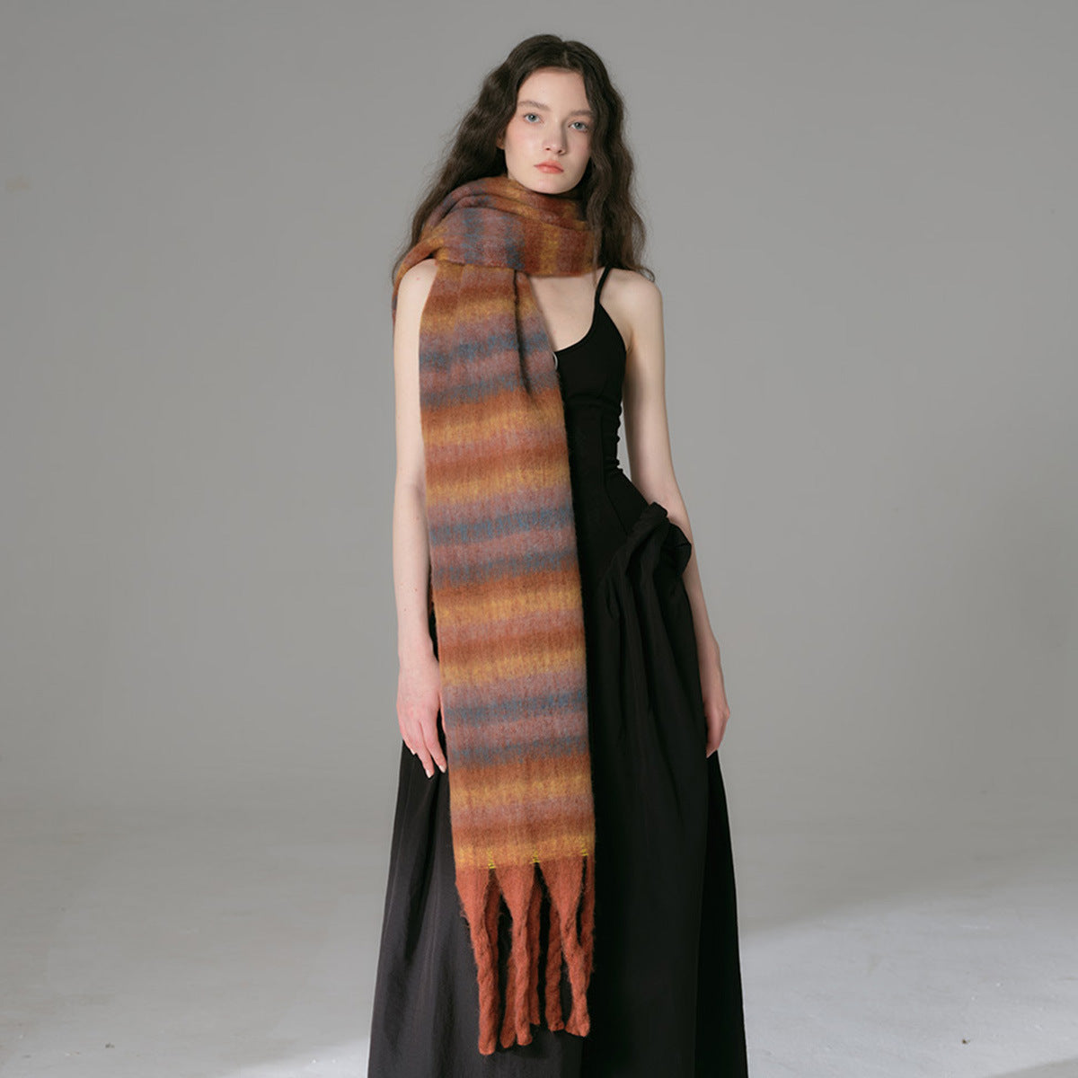 TLQHZZ-088 color stripe winter scarf