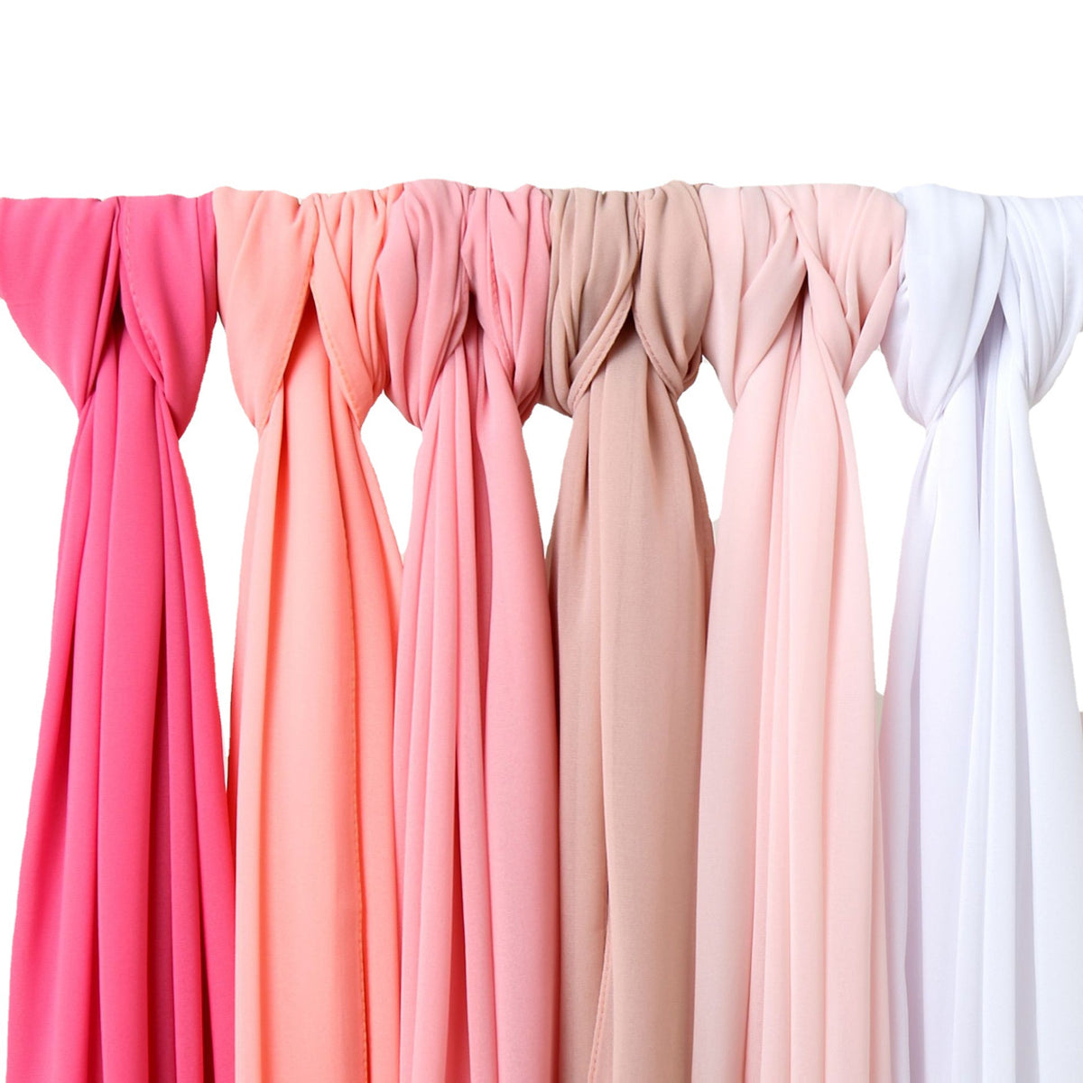 YW016  Plain pearl chiffon hijab